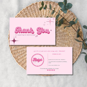 Moderne trendige Retro-Rosa-Schriftart Bestell-Dan Visitenkarte