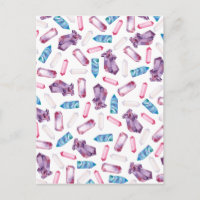 Moderne trendige rosa aquamarine Wasserfarbkristal