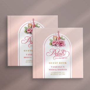 Moderne trendige rosafarbene und goldene Blüten Pr Gästebuch