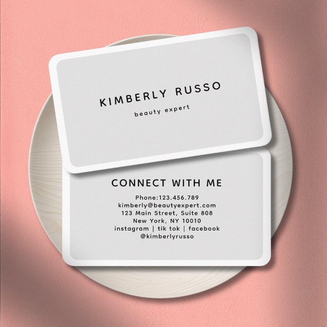 Moderne Trendige Salon Grau Visitenkarte (Modern Trendy Salon Gray Business Card)