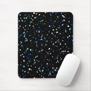 Moderne trendige schwarze blaue Terrazzo-Musterung Mousepad
