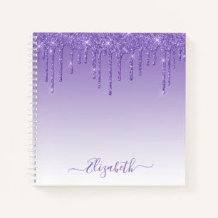 Moderne Trendige Stilvolle Schrift Lila Glitter Notizbuch