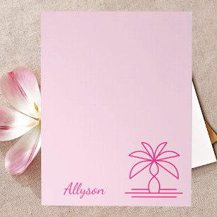 Moderne Trendige Stylische Rosa Monogrammierte Ein Notizblock