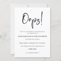 Moderne trendige Typografie Hoppla Hochzeitsupdate