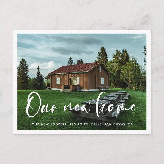 Moderne trendige typografische Foto-bewegende Ankü Postkarte (Vorderseite)