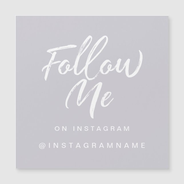 Moderne, trendige Violet Social Media Folge Me Mag Magnetkarte (Vorderseite)