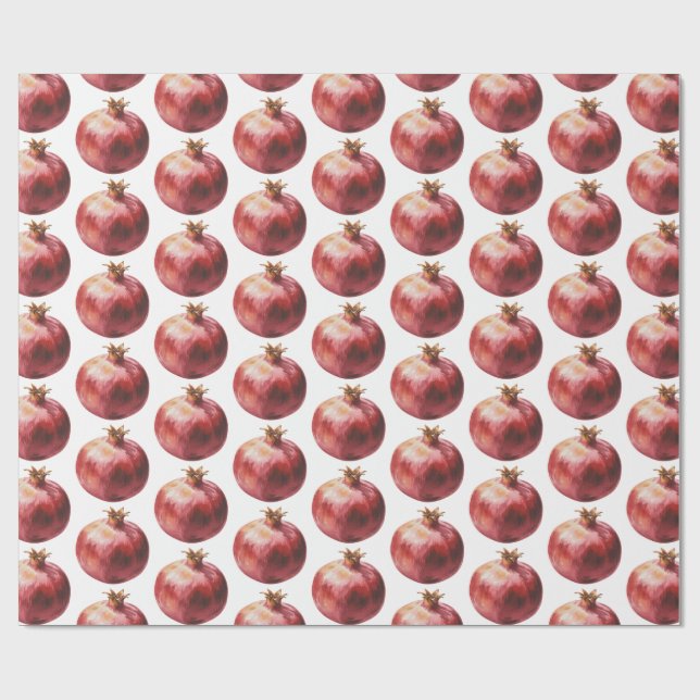 Moderne trendige Wasserfarbe Frucht Granatapfel Geschenkpapier (Flach)