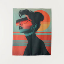 Moderne trendige weibliche Retro-Sonnencreme