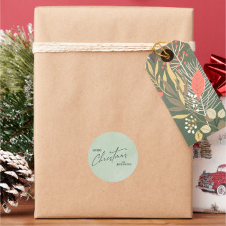 Moderne, trendige Weihnachten | Elegant Green Runder Aufkleber