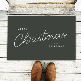 Moderne, trendige Weihnachten | Forest Green Dunke Fußmatte