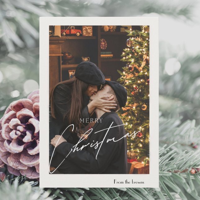Moderne, trendige Weihnachten | Romantisches Coupl Dankeskarte (Von Creator hochgeladen)