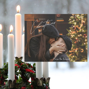 Moderne, trendige Weihnachten   Romantisches Coupl Postkarte