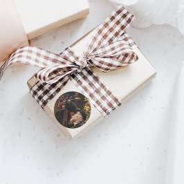 Moderne, trendige Weihnachten | Romantisches Coupl Runder Aufkleber