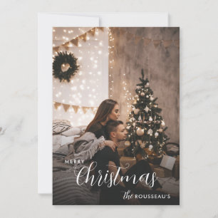 Moderne trendige Weihnachtsfoto von Paaren Feiertagskarte