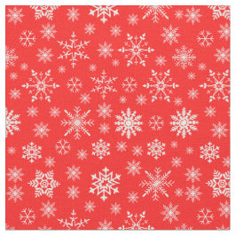 Moderne trendige Weihnachtsschneeflocken rotes Mus Stoff