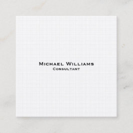 Moderne, trendige weiße Karos Minimalistisch Beruf Quadratische Visitenkarte