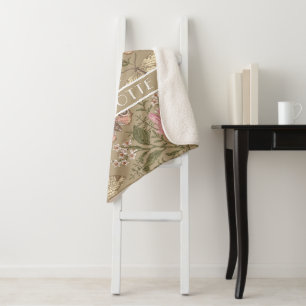 Moderne trendige Wildblumen-Botanik-Blumen-Monogra Sherpadecke