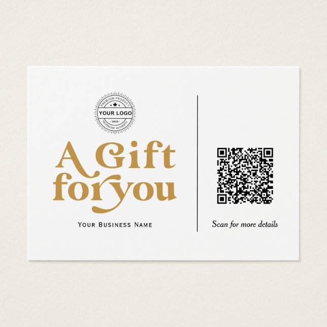 Moderne trendige Yellow Gold QR Code Geschenkgutsc (Vorderseite)