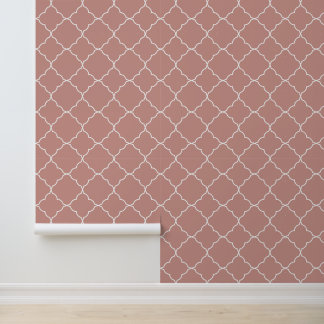 Moderne Trendsetter Terracotta Quatrefoil Tapete