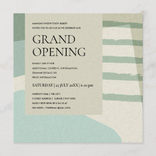 MODERNE TRENDY ABSTRAKT AQUA BLAUE ART GRAND ÖFFNU EINLADUNG