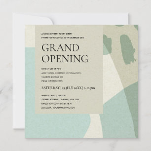 MODERNE TRENDY ABSTRAKT AQUA BLAUE ART GRAND ÖFFNU EINLADUNG