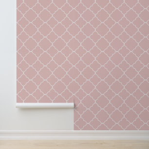 Moderne Trendy Baby Pink Quatrefoil Tapete