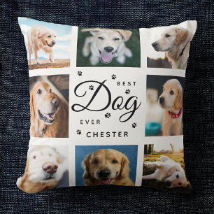 Moderne Trendy Best Dog Pet Paw Foto Collage Kissen