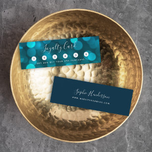 Moderne Trendy Calligraphy Aqua Blue Bokeh Lights Treuekarte
