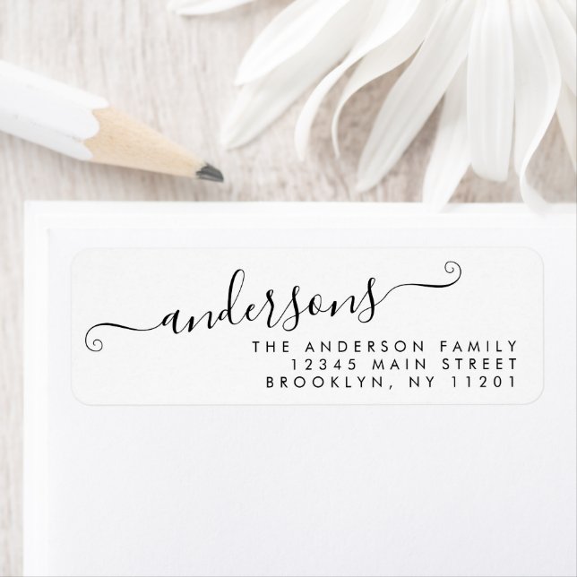 Moderne Trendy Calligraphy Script Black Nachname (Insitu)