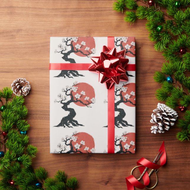 Moderne Trendy Cherry Blossom Baumzweig Geschenkpapier (Feiertagsgeschenk)