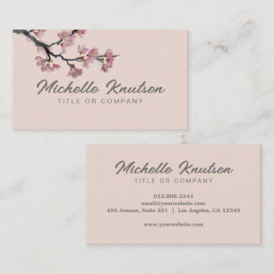 Moderne Trendy Cherry Blossom Baumzweig Visitenkarte