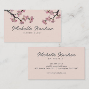 Moderne Trendy Cherry Blossom Baumzweig Visitenkarte