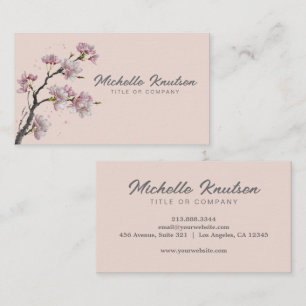 Moderne Trendy Cherry Blossom Baumzweig Visitenkarte
