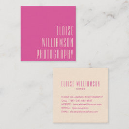 Moderne Trendy Chic Bold Typografie Hot Pink Quadratische Visitenkarte