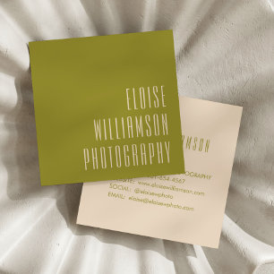 Moderne Trendy Chic Bold Typografy Green  Quadratische Visitenkarte