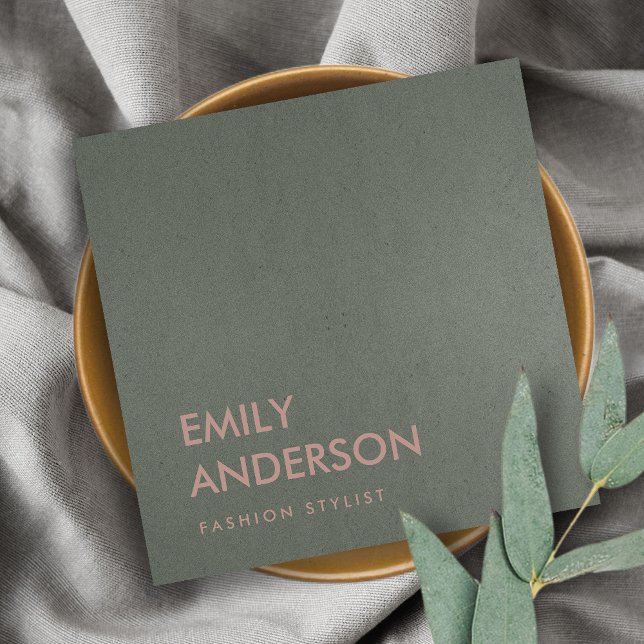 MODERNE TRENDY EINFACHE MINIMAL-IMITATE DUNKEL SIL QUADRATISCHE VISITENKARTE (Von Creator hochgeladen)