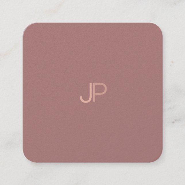 Moderne, trendy Elite Design Monogram Template Lux Quadratische Visitenkarte (Vorderseite)