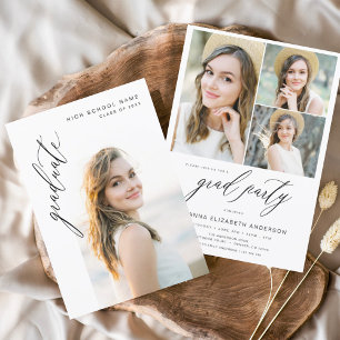 Moderne Trendy Foto Graduation Party Einladung