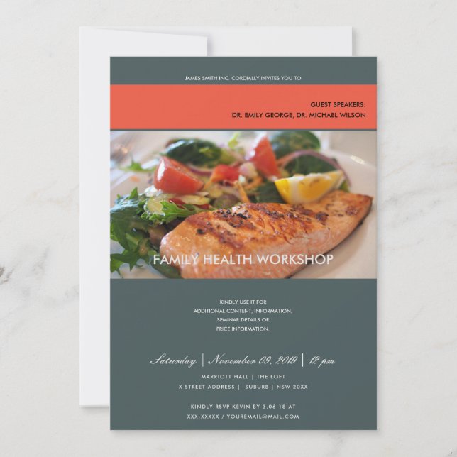 MODERNE TRENDY FOTO GRAY WORKSHOP EREIGNIS EINLADUNG (Vorderseite)