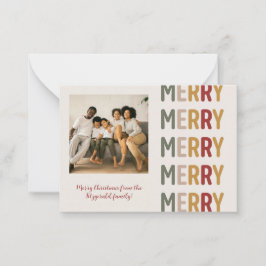 Moderne Trendy Frohe Weihnachten Ein Foto Mitteilungskarte