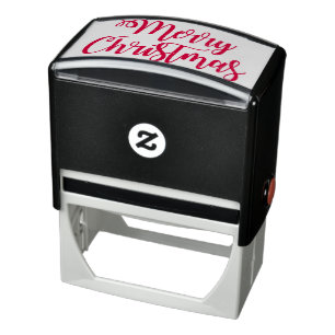 Moderne Trendy Frohe Weihnachtstypografie Permastempel