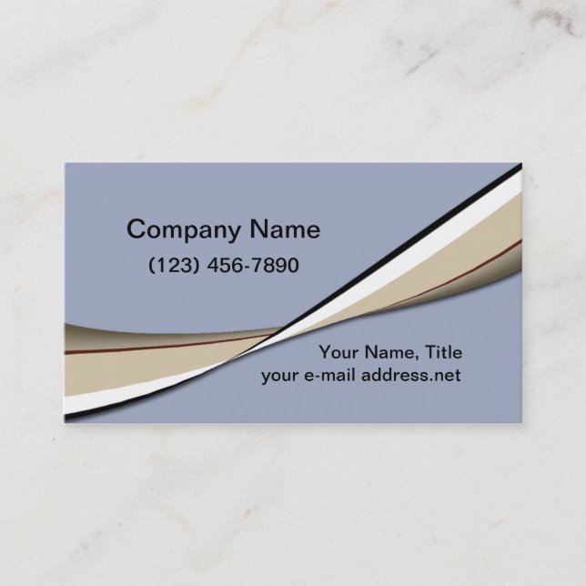 Moderne Trendy Graphic Tan Blue Visitenkarte (Vorderseite)