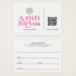 Moderne trendy Hot-Pink QR-Code-Geschenkkarten