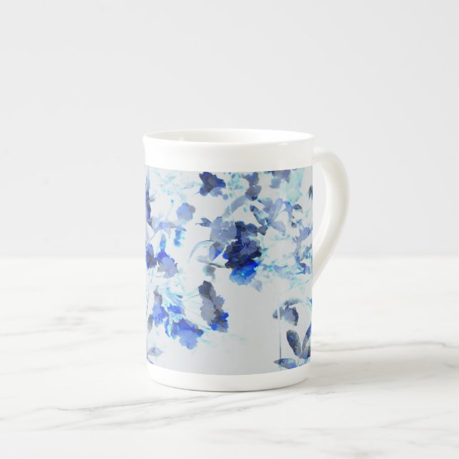 Moderne, trendy Kunst des Blumen-/Blumenmusters Prozellantasse (Vorderseite Rechts)