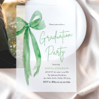 Moderne Trendy Lime Green Bow Graduation Party