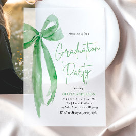Moderne Trendy Lime Green Bow Graduation Party