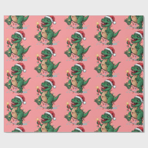 Moderne Trendy Merry Christmas Dinosaur Weihnachts Geschenkpapier