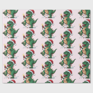 Moderne Trendy Merry Christmas Dinosaur Weihnachts Geschenkpapier