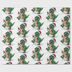 Moderne Trendy Merry Christmas Dinosaur Weihnachts Geschenkpapier