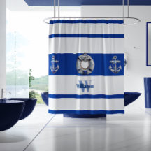 Moderne trendy nautical Blue und White Long